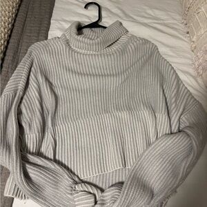 Cozy Gray Turtleneck Sweater